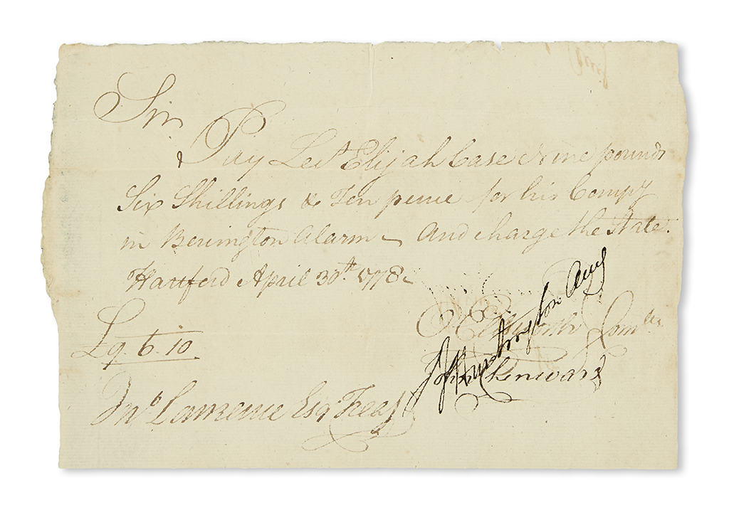 (AMERICAN REVOLUTION.) Group of 10 manuscript documents relating to the war.